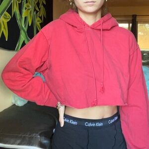 Brandy Melville Red Hoodie Cropped John Galt